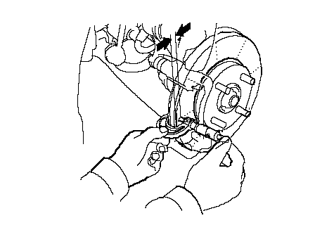 Ilustração do manual para medir a espessura do disco dianteiro